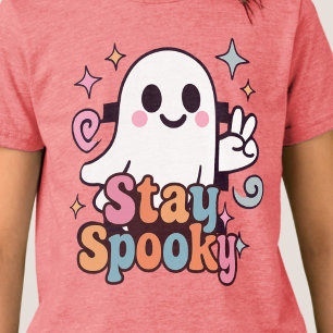 T-shirt En Tri-matière Restez Éffrayant Super Fantôme Retro Pastel Hallow