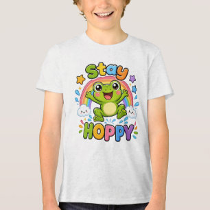 T-shirt En Tri-matière Restez Hoppys Conception de dessin animé de gren