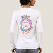 T-shirt En Tri-matière Restez Pawsitive - Motivation chatte mignonne Kawa (Verso)