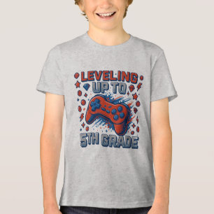 T-shirt En Tri-matière Retour à l'école 5e année joueur bleu rouge garçon