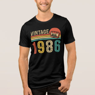 T-shirt En Tri-matière Rétro Anniversaire 1986 Vintage Cassette 40 ans