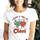 T-shirt En Tri-matière Retro Avoir une Coupe de cacao de Noël
