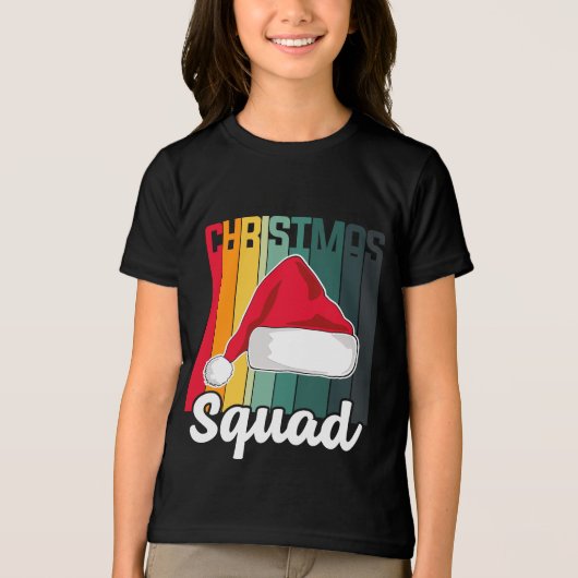 T-shirt En Tri-matière Retro Christmas Squad Santa Hat Festive (Recto)