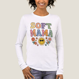 T-shirt En Tri-matière Rétro Coloré à Carreaux Maman Douce PNG - Vintage