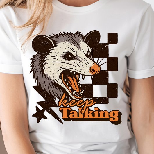 T-shirt En Tri-matière Retro Continue Talking Feral Possum : Animal sauva