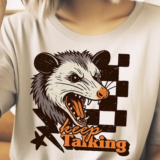 T-shirt En Tri-matière Retro Continue Talking Feral Possum : Animal sauva