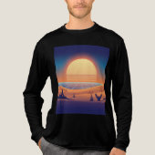 T-shirt En Tri-matière Retro Desert Sunset - Synthwave Fox Horizon (Recto)