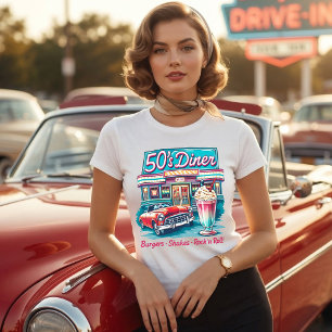 T-shirt En Tri-matière Rétro Diner 50 - Burgers Milkshakes Rock 'n Roll