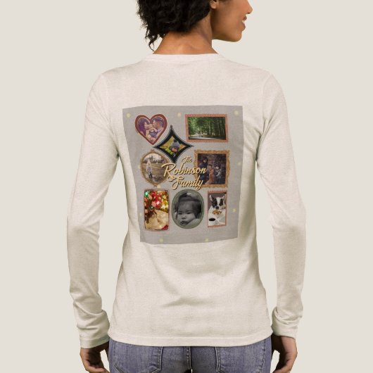 T-shirt En Tri-matière Retro Family 8 Photo Collage CUSTOM (Verso)