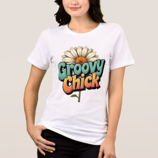 T-shirt En Tri-matière Retro Groovy Chick Easter Daisy Flower Power