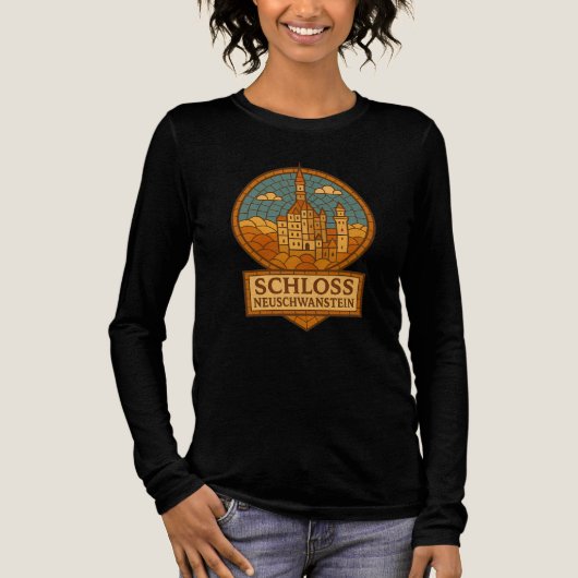 T-shirt En Tri-matière Retro Mosaic Neuschwanstein Castle Logo T-Shirt (Recto)