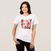 T-shirt En Tri-matière Retro Noël Holly Jolly Vibes Vacances tendance (Recto plein)