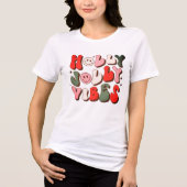 T-shirt En Tri-matière Retro Noël Holly Jolly Vibes Vacances tendance (Recto)