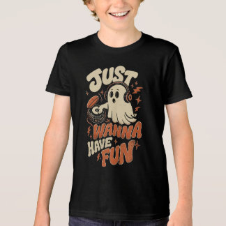 T-shirt En Tri-matière Retro Spooky DJ Fantôme Veut Juste S'amuser