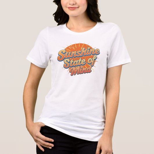 T-shirt En Tri-matière Retro "Sunshine State of Mind" Quote (Recto)