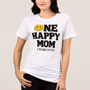 T-shirt En Tri-matière Rétro Un Sourire De Maman Heureuse Visage Annivers