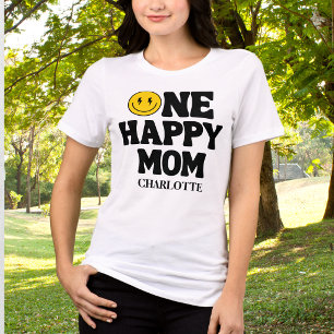 T-shirt En Tri-matière Rétro Un Sourire De Maman Heureuse Visage Annivers