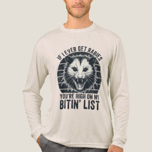 T-shirt En Tri-matière Retro Vintage Rabies Raccoon Humour sarcastique