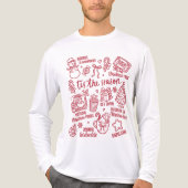 T-shirt En Tri-matière Retro Whimsical Festive Red Christmas Doodles (Recto)