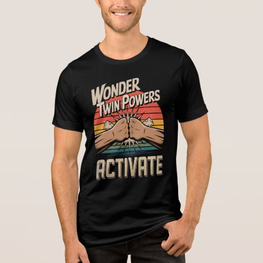 T-shirt En Tri-matière Retro Wonder Twin Powers Activer Style Fist Bump (Recto)