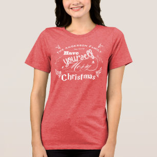 T-shirt En Tri-matière RÉUNION DE FAMILLE Joyeux Petit Noël