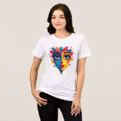 T-shirt En Tri-matière "Rêve chromatique" - Portrait Pop Art Abstrait (Recto plein)