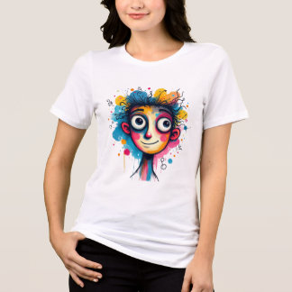 T-shirt En Tri-matière "Rêve chromatique" - Portrait Pop Art Abstrait