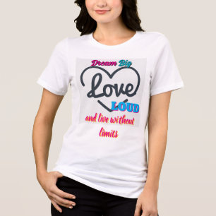 T-shirt En Tri-matière Rêve Grand, Aime Fort" Tee Tri-Blend pour Femmes