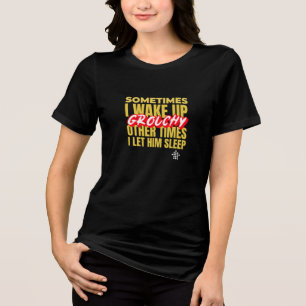 T-shirt En Tri-matière Réveil Grognon Drôle pour Couples