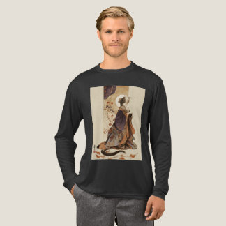 T-shirt En Tri-matière "Rêverie d'automne" Chat japonais en kimono Art