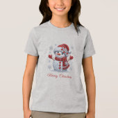 T-shirt En Tri-matière Rhinestones Snowman Holiday (Recto)