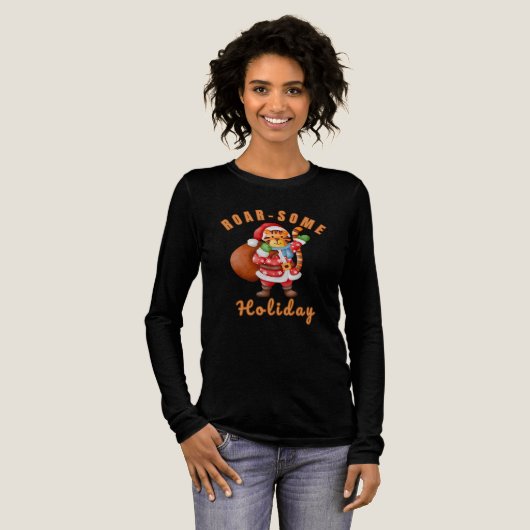 T-shirt En Tri-matière Roar‑some Holiday Tiger Santa christmas (Recto complet)