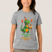 T-shirt En Tri-matière Roaring en 5 - Dino Anniversaire Design (Recto)