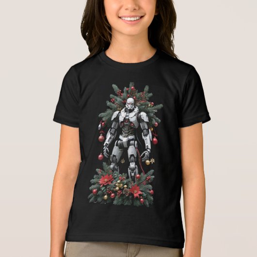 T-shirt En Tri-matière Robot de Noël Mech (Recto)