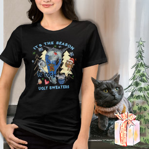 T-shirt En Tri-matière Roche hideuse pull drôle chat et souris noir