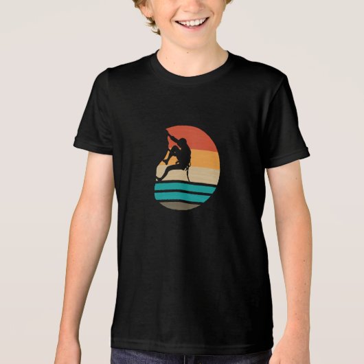 T-shirt En Tri-matière Rock Escalade Climber Retro (Recto)