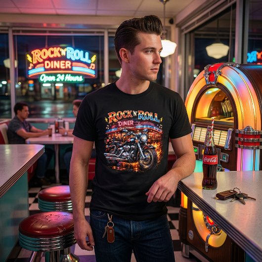 T-shirt En Tri-matière Rock 'N' Roll Diner Retro Biker