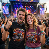 T-shirt En Tri-matière Rock 'N' Roll Diner Retro Biker