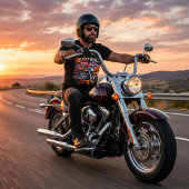 T-shirt En Tri-matière Rock 'N' Roll Diner Retro Biker