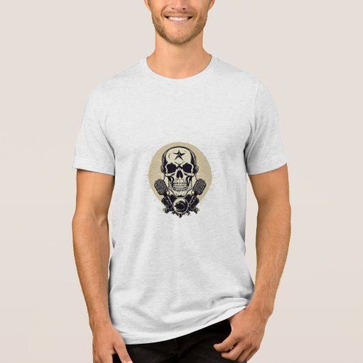 T-shirt En Tri-matière Rock 'n' Roll Skull and Mic (Recto)