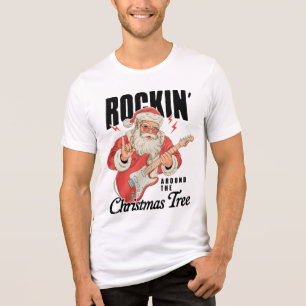 T-shirt En Tri-matière Rockin' Around The Christmas Tree Rock Musique Pèr