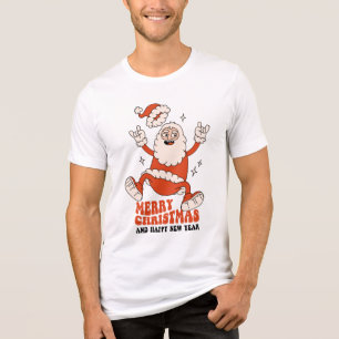 T-shirt En Tri-matière Rockin' Santa Claus - Un Noël joyeux et bruyant
