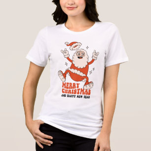T-shirt En Tri-matière Rockin' Santa Claus - Un Noël joyeux et bruyant