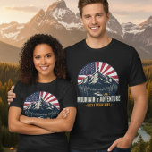 T-shirt En Tri-matière Rocky Mountains Patriotic Outdoor Adventure Hiking