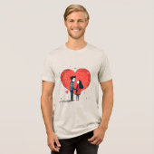 T-shirt En Tri-matière Romantique Coeur Graphique T-Chemise -Saint-Valent (Recto plein)