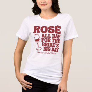 T-shirt En Tri-matière Rose All Day Burgundy Enterrement de Vie de Jeune 