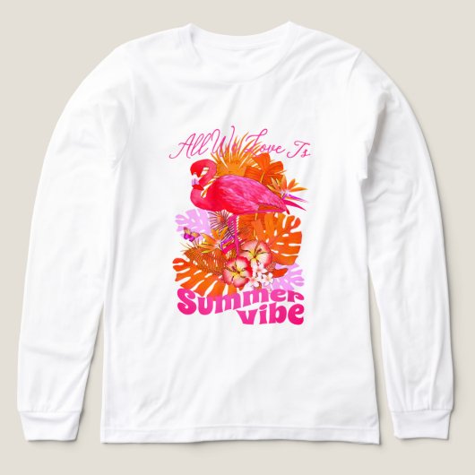 T-shirt En Tri-matière Rose flamant d'été (Motif recto)