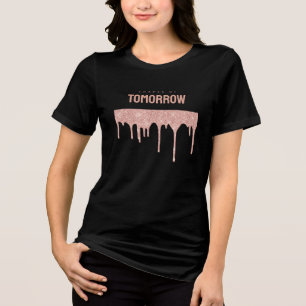 T-shirt En Tri-matière Rose Gold Drives Texte Formes De Demain