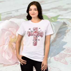 T-shirt En Tri-matière Roses croisés et souples