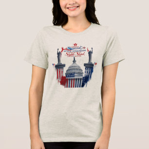 T-shirt En Tri-matière Rouge, Blanc & Fierce - Amérique Fort, Style Fort